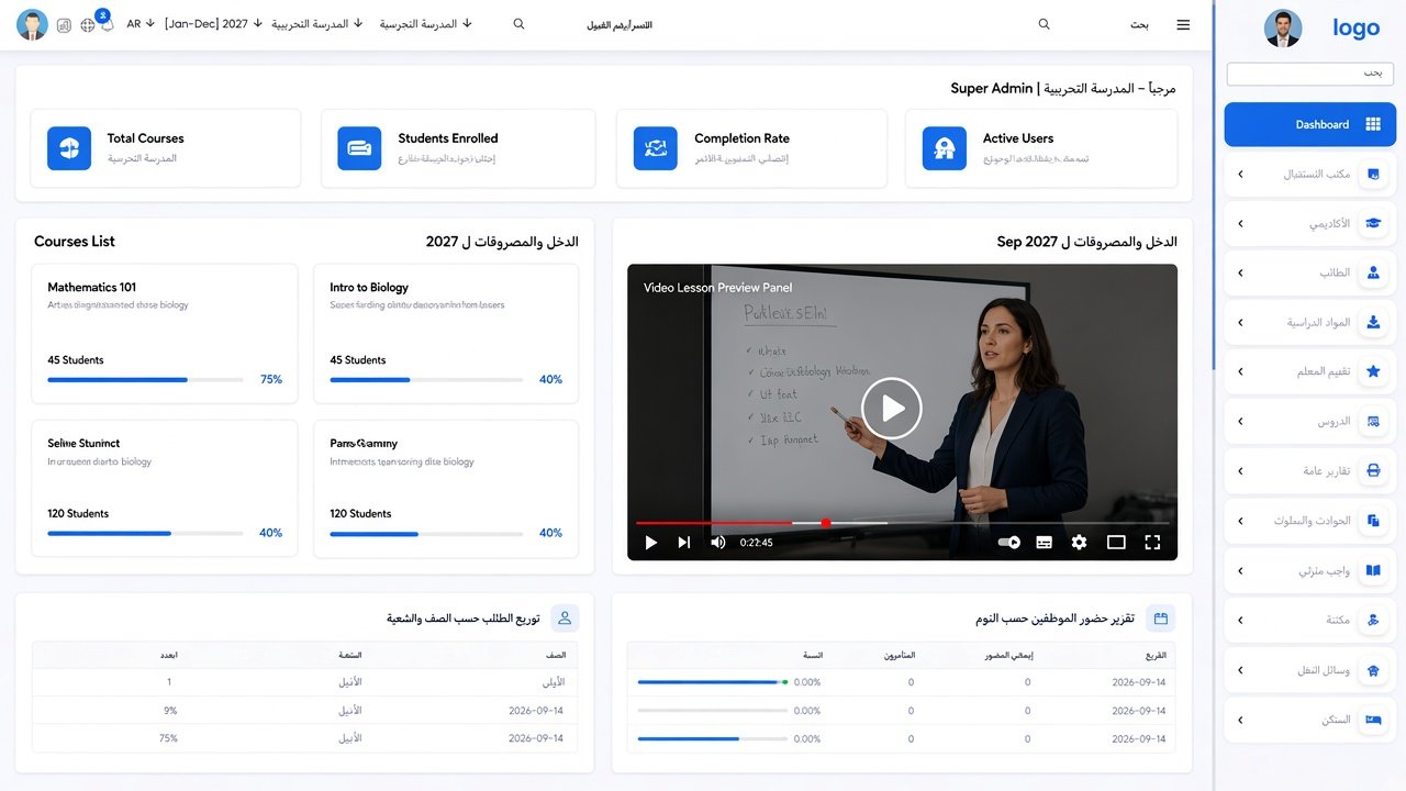 نظام إدارة الدورات والتعليم الحضوري وعن بُعد (LMS)